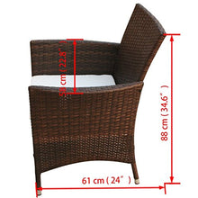 Festnight Set Tavolo Rettangoalre e 6/8 Sedie Poltrone da Giardino Esterno in Poly Rattan Marrone/Nero,Set Mobili da Giardino in Rattan,Set Tavolo e Sedie da Pranzo da Giardino Esterno in Rattan