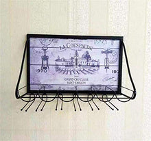 Wine Rack, Wine Rack 6 bottiglie di vino Rack Iron Art Wall Hanging mensola del supporto Calice Soggiorno Display Stand Rack WTZ012