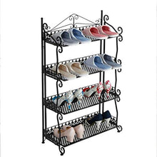 XWZH Cabinet Scarpe da Polvere 4 Tiers 12 Pairs Full Metal Black S Shape Shoe Rack Shoe Organizer Shelf Hold Stand 60 * 30 * 90cm (Color : Black)