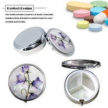 AUHOTA Decorativo Comodo Portapillole Rotondo in Metallo, Porta Pillole Giornaliero Tascabile Piccolo 3 Scomparti, da Viaggio per Medicine (60mm,4 Stiles)