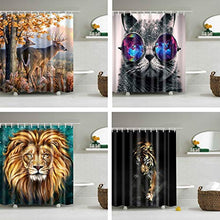 LSB-SHOWER, Animali Stampati Leone, Tigre, Gatto 3D Tende da Bagno Impermeabile Poliestere Tessuto Lavabile Bagno Doccia Tenda Schermo con Ganci (Color : TZ170334, Size : 120x180cm)