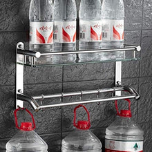 Great Coat Ganci, Mensole bagno 2-Livello in acciaio inox cosmetici Mensola e 7 mm di spessore vetro temperato mensola del bagno Sospensione Telaio con 3 ganci e 5 ganci del telaio Tieni la grande vit