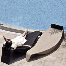 Poltrona, Letto all'aperto Zero Gravity Sedia di Vimini Balcone Divano Mobili Divano Rattan per Patio Hotel Piscina Beach Club,Marrone