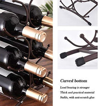 BAIYIQW Piccolo portabottiglie,Portabottiglie da Tavolo,Portabottiglie in Ferro battuto in Stile Europeo, Ornamenti Artigianali, Tavolo da Cucina con 6 Bottiglie di Vino