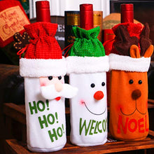 Amosfun 3pcs Coperchio per Bottiglia di Vino di Natale Borse per Vino riutilizzabili Supporto per Champagne Decorazioni Natalizie Decorazioni per la tavola di Natale