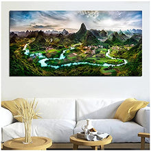 Tbdiberc Surreale China Field Forest Guilin Landscape Li River NAN Mountains Room Home Wall Modern Art Decor   Poster -60X120Cmx1 No Frame