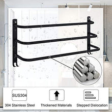 HONPHIER® Portasciugamani Muro Portasciugamani da Parete Porta Salviette da Bagno Acciaio Inox Portasciugamani Impermeabile Portasciugamano per Cucina (63CM, Nero)