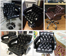 SHPEHP Sgabello da bar idraulico girevole in pelle PU con schienale imbottito in similpelle Sgabello da bar girevole regolabile Airlift con base cromata, nero vino rosso-Black