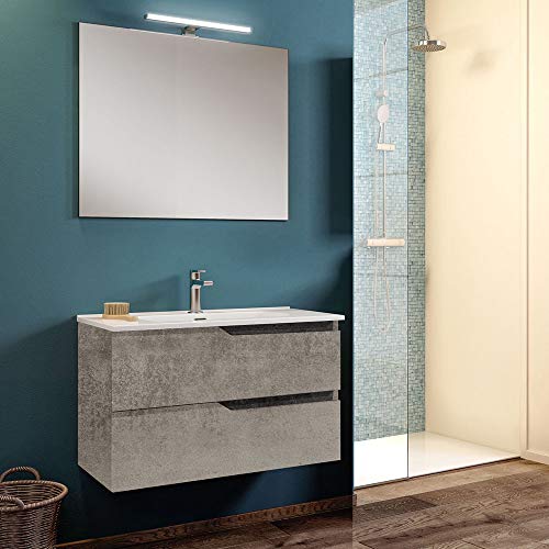 LIBEROSHOPPING.eu - LA TUA CASA IN UN CLIK Mobile da Bagno sospeso Moderno a 2 cassetti con lavabo e specchiera con Luce LED