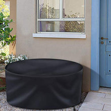 XXYANZI Copertura Tavolo da Giardino 92x30cm, Rotondo Copertura Protettiva per Tavola Antipioggia Anti-UV, Anti-Neve, per Salottino da Esterno. - Nero