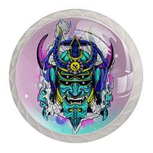 Maniglie per cassetti Manopole per cassetti Manopole rotonde Confezione da 4 per armadietto, cassetti, cassettiere, cassettiere ecc. Teschio Samurai