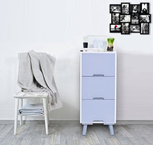 Mobili Rebecca® Cassettiera Comodino 3 Cassetti Bianco Grigio Legno Soggiorno Camera da Letto (Cod. RE4997)