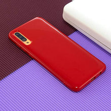 CrazyLemon Custodia per Samsung Galaxy A51, alla moda carino tinta unita trasparente gelatina design morbido silicone sottile custodia per cellulare custodia protettiva antiurto - Rosso