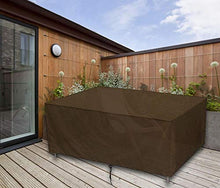 155x95x68cm Copertura per Tavolo da Giardino,210D Telo Oxford Copertura Tavolo Esterno Impermeabile Resistente allo Strappo Anti-UV Telo Copri Tavolo Rettangolari,Marrone