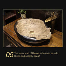 LTINN Retro Una Fetta di Foglie, sopra lavabo Art, lavabo da appoggio in Ceramica lavello Ciotola per ristoranti, parchi, Case, Hotel