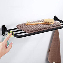 JSONA Portasciugamani per Parete del Bagno, portasciugamani in Alluminio a Parete in Alluminio Senza Trapano Scaffale per Asciugamani Nero Impermeabile Non Facile da Piegare