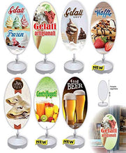 Euroshoppingonline Insegna cartellone Totem da Esterno plastificati Contro Raggi UV e Pioggia Figura Fronte e Retro Basamento compreso (Gelati, Acrilico)