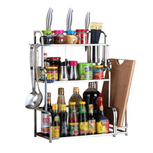 LYM &ripiano di stoccaggio Mensole da Cucina, Forniture for Cucina Multifunzione for Uso Domestico, in Acciaio Inossidabile, for stoccaggio di condimenti, 3 Strati Scaffale di Finitura