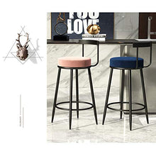 GYPPG Sgabello Bar con Schienale Vintage Sgabello Alto Pub in Velluto Poggiapiedi Cucina Sedia Pranzo Bancone Colazione, robuste Gambe Nere, 65 cm, 75 cm