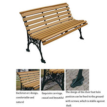 Panchine in legno di plastica anticorrosiva del parco, sedie da terrazza, panchine da balcone con braccioli schienale, sedie da cortile con struttura in ghisa, per giardini / portici / balconi
