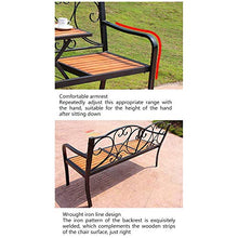 GaoF panchine in Legno massello in Ferro battuto per Esterni per Uso Domestico, panchine Doppie per Il Tempo Libero con Struttura in ghisa, panchine da Giardino con tavoli sollevabili