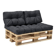[en.casa] Cuscini per Paletta Euro-sofá tavolozze - Set di 3 - Cuscino Seduta + Cuscino Schienale [Grigio Scuro] Divano Paletta Euro-sofá in/Outdoor