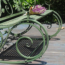 GaoF Terrazza Giardino Panchina da Giardino Sedia a Dondolo per Il Tempo Libero da Esterno, Panchina da Cortile in ghisa Resistente alle intemperie e antiruggine, Panchina a 2 posti con Schienale e