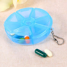 EXCEART Organizzatore Pillola Settimanale Contenitore per Pillole da 7 Giorni Scatola Organizzatore Medicina Rotonda Scatola Giornaliera Promemoria Pillola Viaggio (Blu)
