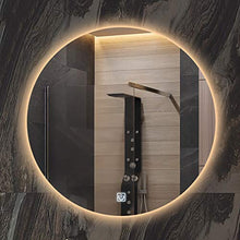 Specchio da Bagno Rotondo Illuminato A LED - Specchietti Retroilluminati A Parete - Design Moderno Senza Cornice - Trucco da Barba - Sicurezza/Impermeabile