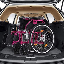 Carrozzine Semoventi, Trasportabili da Viaggio, Leggere Pieghevoli Portatili Semoventi con Poggiapiedi Comfort Cuscino del Sedile Senior/Disabili Trolley in Lega di Alluminio Senior/Disabili A