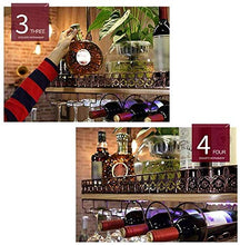LLT Wine Rack, Della Novità Della Decorazione Della Parete Rack, Wine Rack Mensola Di Vetro a Soffitto Attaccatura Del Supporto Di Vino Solido Legno per il Vino in Vetro Metallo Rack Calice Mensola D
