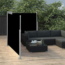 Festnight Tenda da Sole Laterale Retrattile, Tende da Sole Paravento Laterale, Tenda da Esterni 120x600 cm Nera