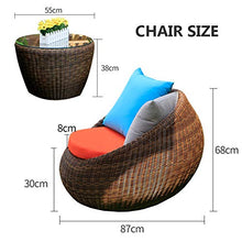 Set di Mobili da Giardino per Esterni, 3 Pezzi di Vimini in Rattan Divano da Giardino Moderni Set di Conversazione per Il Tempo Libero con Sedia Singola E Tavolino da caffè,Bianca