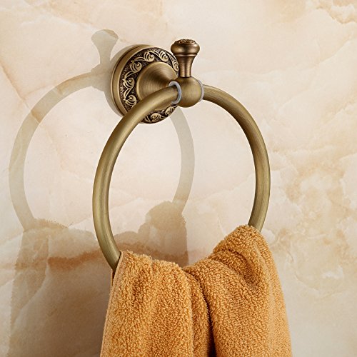 MBYW moderno minimalista portasciugamani portasciugamani da bagno stile europeo rame antico anello porta asciugamani bagno retrò Adatto per bagno, camera da letto, cucina, ufficio, bar