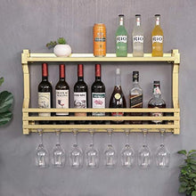 Portavini Portabottiglie in Ferro da Parete, Portabottiglie Multifunzionale per Ristorante Cucina, Espositore, Porta Bicchieri da Vino (Size : 60cm)