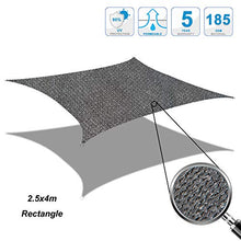 Cool Area Tenda a Vela Rettangolare 2.5 x 4 Metri Protezione Raggi UV, Vela Ombraggiante Resistente e Traspirante per Giardino Balcone Terrazza, Colore Grafite