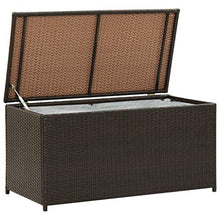 VidaXL - Scatola portaoggetti da giardino in resina intrecciata, 100 x 50 x 50 cm, colore: Marrone