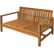 Teako Design Divano da esterno Udine a 3 posti, in legno massiccio non trattato, larghezza 180 cm, resistente alle intemperie, divano da giardino