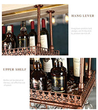 Portabottiglie da Parete in Ferro Portabicchieri Sospesi Cremagliera del Vino Porta Bicchiere da Vino Rosso Sospeso Porta Bicchiere da Bar Altezza Regolabile Lunghezza Nera 80 cm Larghezza 35 cm