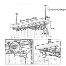 JHGJBJ Titolare vitivinicolo Europeo Ottone cremagliera Hanging bancone del Bar a casa armadietto del Vino di Vetro di Vino Upside Down Titolare Calice (Size : 80cmx28cm)
