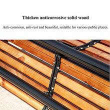 Panche da terrazza per panchine da giardino all'aperto, Panchina a doghe in legno massello anticorrosivo, Sedia da portico resistente alle intemperie con struttura in metallo schienale e braccioli