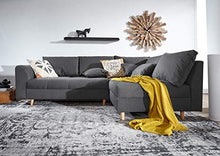 MASSIVMOEBEL24.DE Ariella #100 Divano angolare - Stoffa/Grigio Scuro 230x160x87
