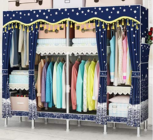 AYUANCHUN Armadio Semplice - Armadio in Tessuto d'Acciaio Addensato e Rinforzato con Tessuto, Armadio Moderno Semplice Armadio/Camera da Letto assemblato, 82.7inx 66.9inx 17.7in