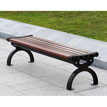 household products Outdoor Alluminio Panchina, Panca di Legno del Grano per Il Tempo Libero in Lega di Alluminio Imitazione con Schienale E Braccioli, Mobili da Giardino Panca Terrazza con Giardino