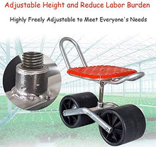 FMXYMC Scooter da Giardino con Sedile, Sgabello da Giardino Resistente, Altezza Regolabile, Girevole a 360 Gradi, Sedile da Lavoro all'aperto, per diserbo/Giardinaggio/Cura del Prato,Rosa