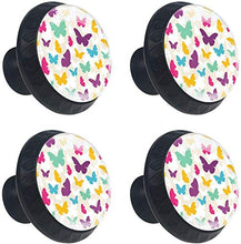 Volo colorato del modello di farfalle Pomelli per Porta Set di 4 Pomelli per Mobili Manopole per Cassetti Cucina Armadio Vetro
