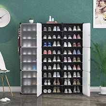 XBDD Rack da scarpe da scarpe moderno CUBO STOCCAGGIO DI STOCCAGGIO Armadio FAI DA TE 9-cubetto Scarpe da scarpe Versatile Armadio in plastica con porte per appartamenti tacco alto ecc. (Bianco e nero
