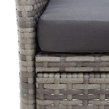 vidaXL Panca da Giardino a 2 Posti con Tavolino Panchina con Tavolinetto Sedile da Esterni Sedia Mobili da Giardino per Patio 143 cm Polyrattan Grigio