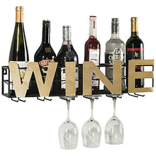 Wine Rack Parete Bordeaux Chateau Style Contiene 6 Bottiglie del vostro vino preferito bagagli elegante for sala da pranzo cucina bar-cantina Bottiglia di vino Rack calici di vetro Mostra Bottiglie Ra