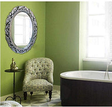 HFFFHA Specchio cosmetico per Il Bagno - Specchio retrò Europeo - Specchio ellittico - Specchio Decorativo - Specchio da Parete per Bagno - Cornice PU